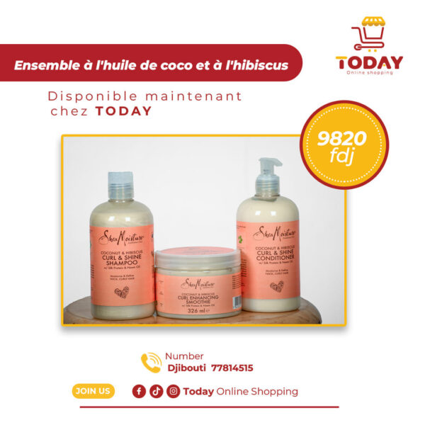 Ensemble à l'huile de noix de coco et à l'hibiscus