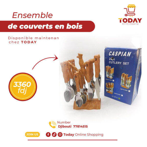 Ensemble de couverts en bois
