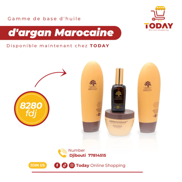Gamme de base d'huile d'argan Marocaine